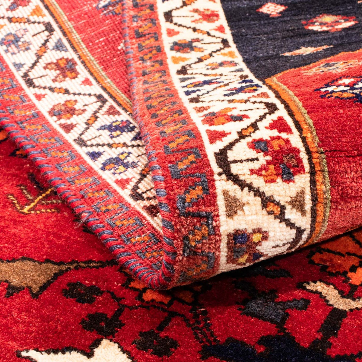 Persisk matta - Nomadic - 152 x 110 cm - mörkröd