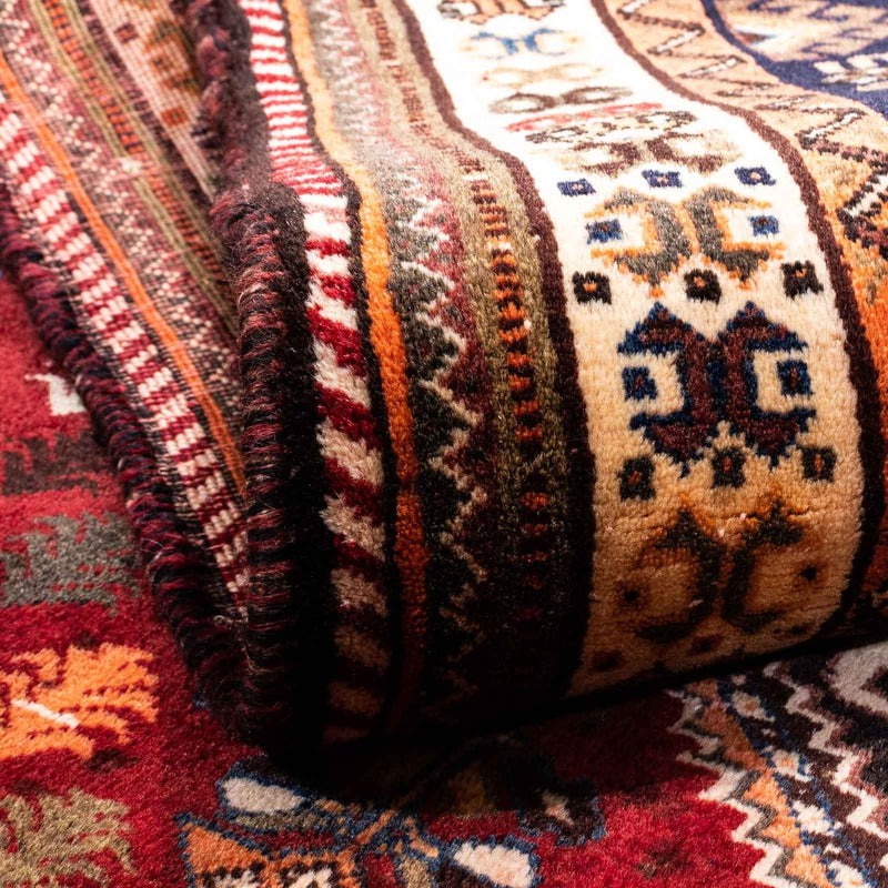 Persisk matta - Nomadic - 210 x 145 cm - mörkröd