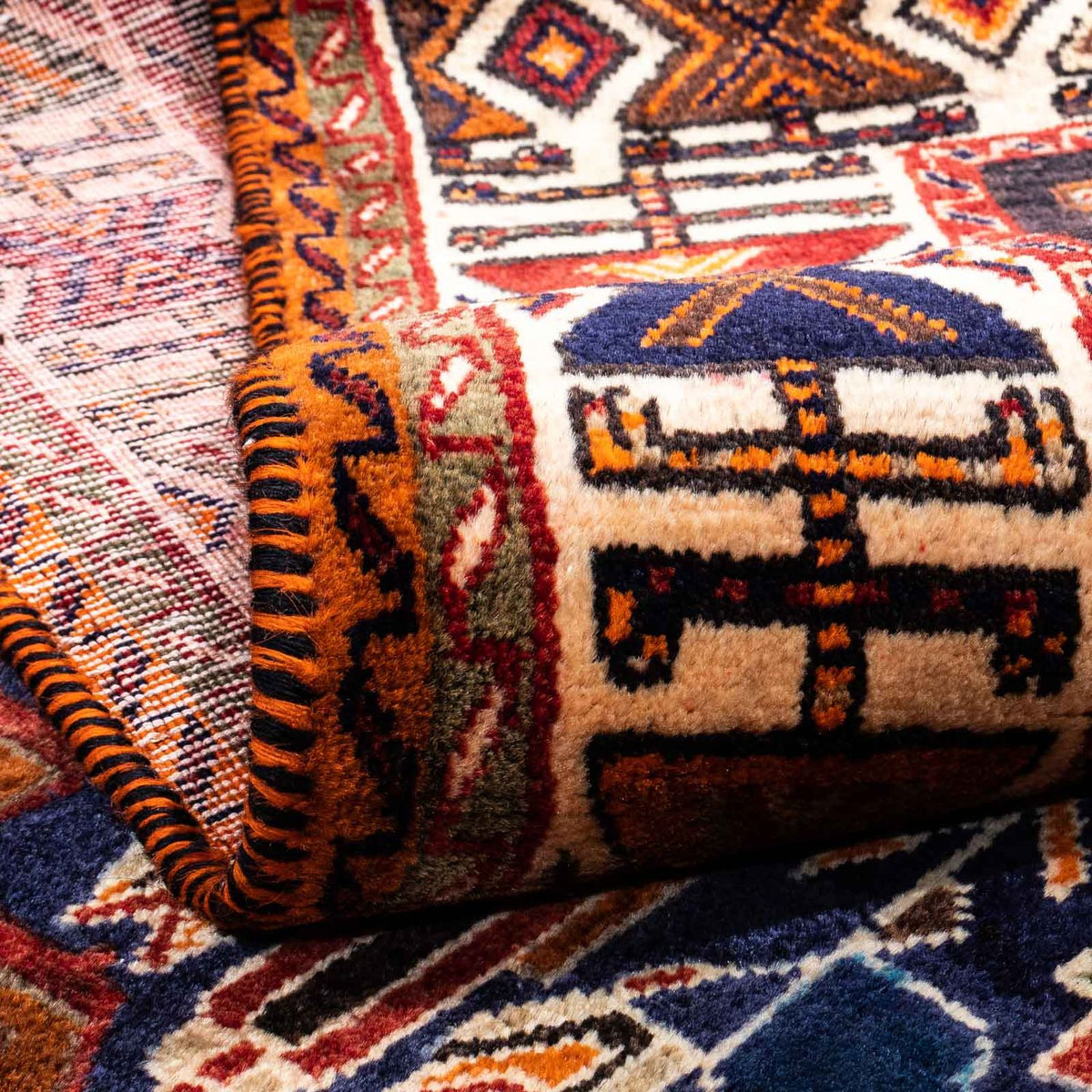 Persisk matta - Nomadic - 257 x 160 cm - mörkröd