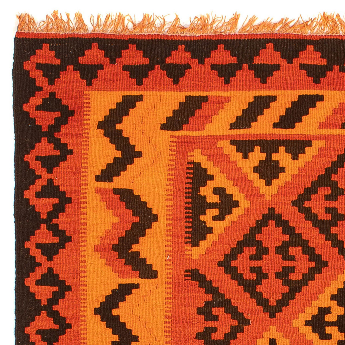 Kelim Carpet - orientalisk matta - 194 x 150 cm - ljusröd