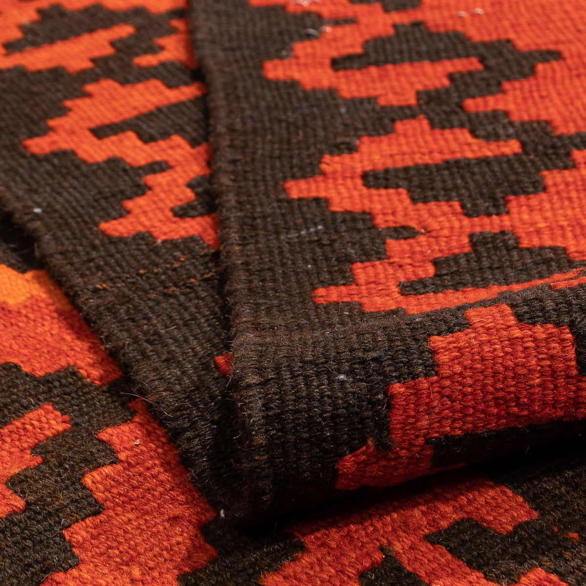 Kelim Carpet - orientalisk matta - 194 x 150 cm - ljusröd