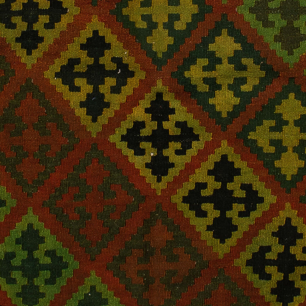 Kelim Carpet - orientalisk matta - 197 x 148 cm - mörkgrön
