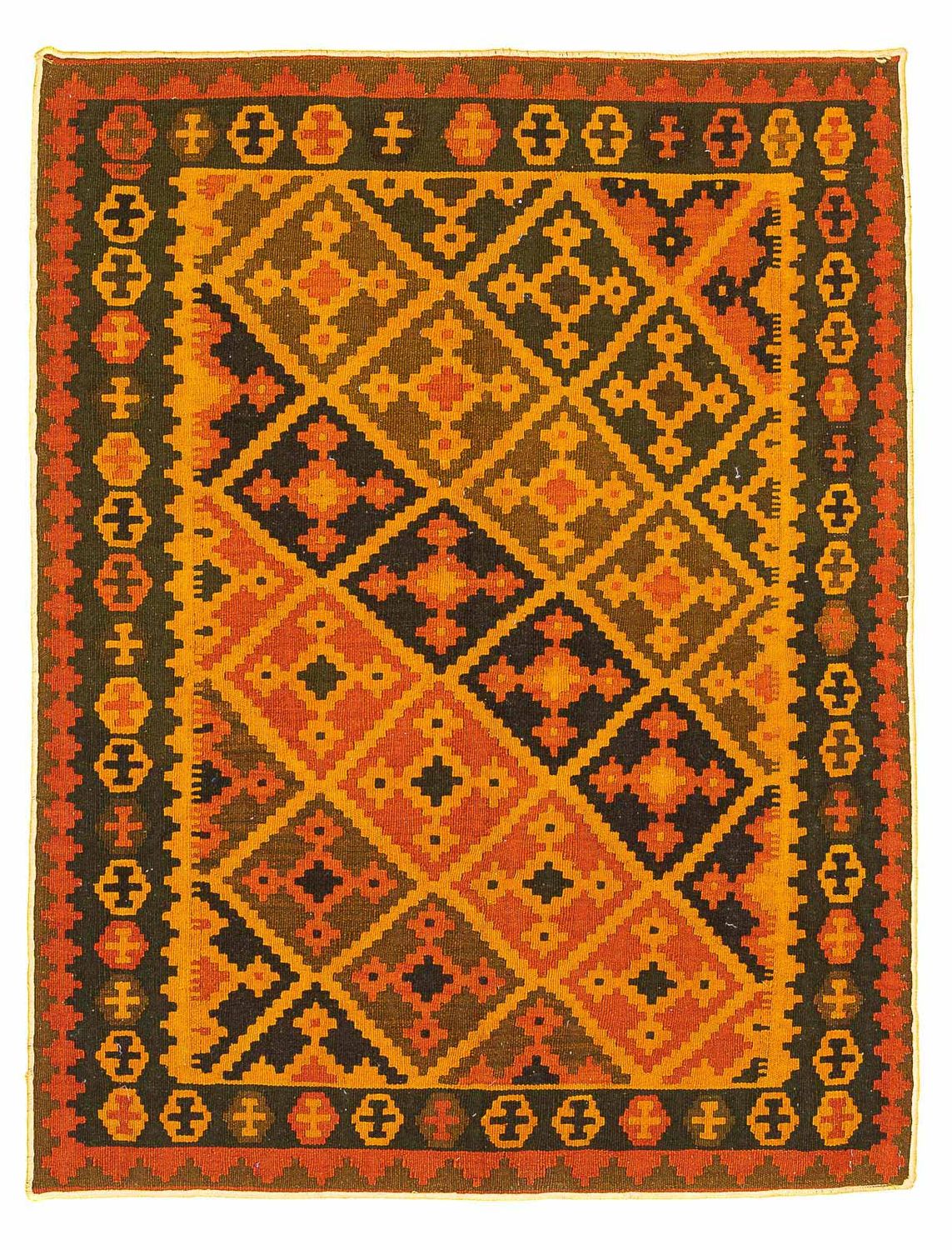 Kelim Carpet - orientalisk matta - 190 x 149 cm - guld