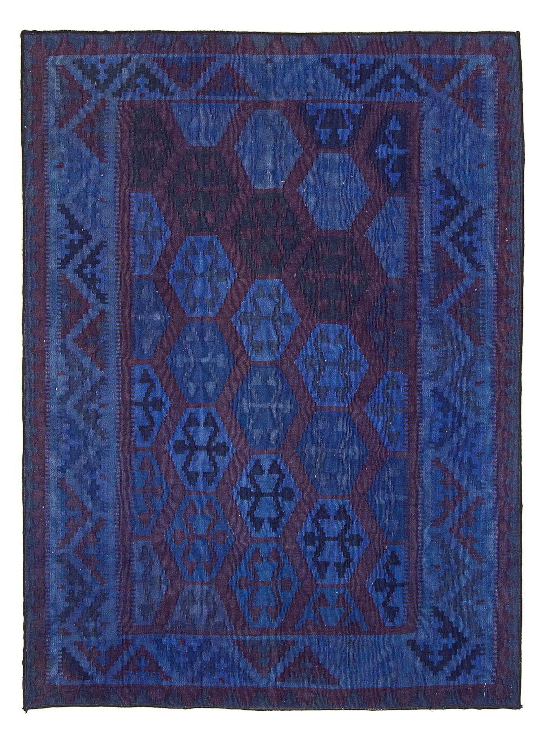 Kelim Carpet - orientalisk matta - 195 x 155 cm - blå
