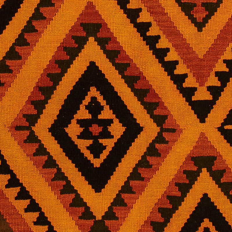 Kelim Carpet - orientalisk matta - 195 x 152 cm - mörkbrun