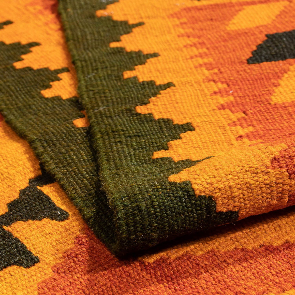 Kelim Carpet - orientalisk matta - 195 x 152 cm - mörkbrun