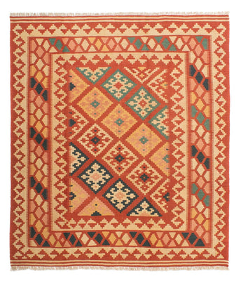 Kelim Carpet - orientalisk matta kvadrat  - 213 x 193 cm - flerfärgad