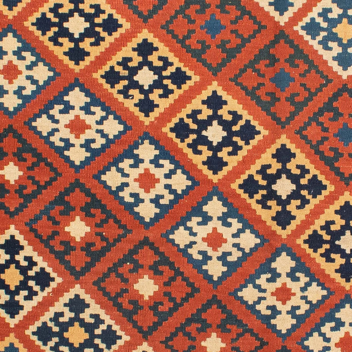 Kelim Carpet - orientalisk matta kvadrat  - 208 x 194 cm - flerfärgad