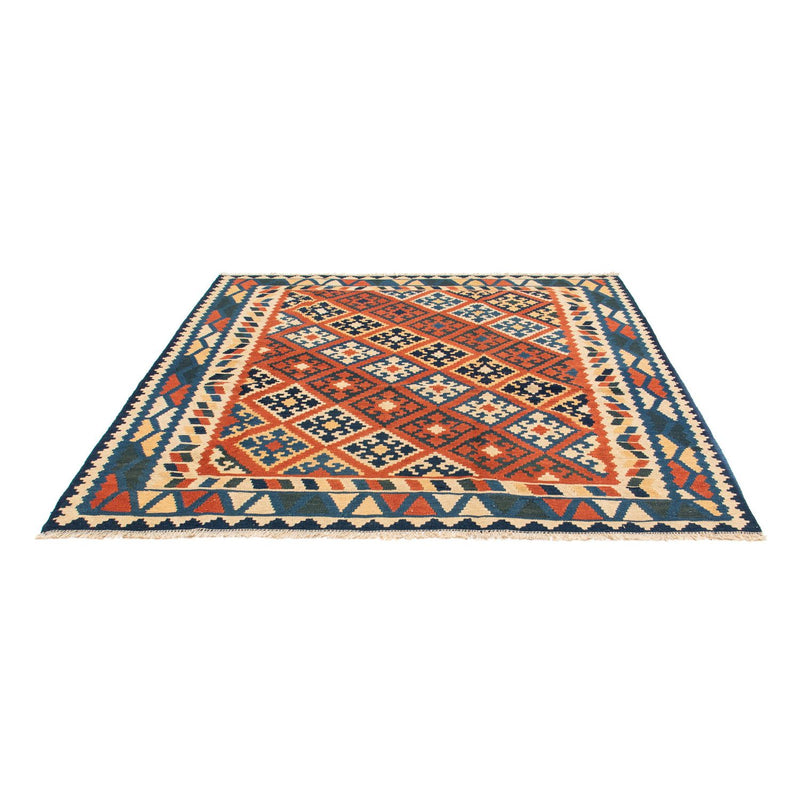 Kelim Carpet - orientalisk matta kvadrat  - 208 x 194 cm - flerfärgad