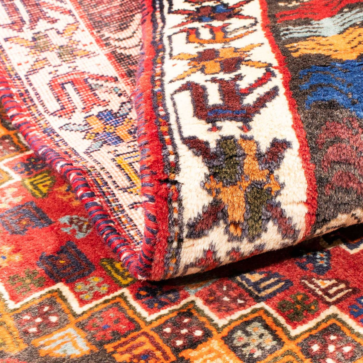 Persisk matta - Nomadic - 150 x 120 cm - mörkröd