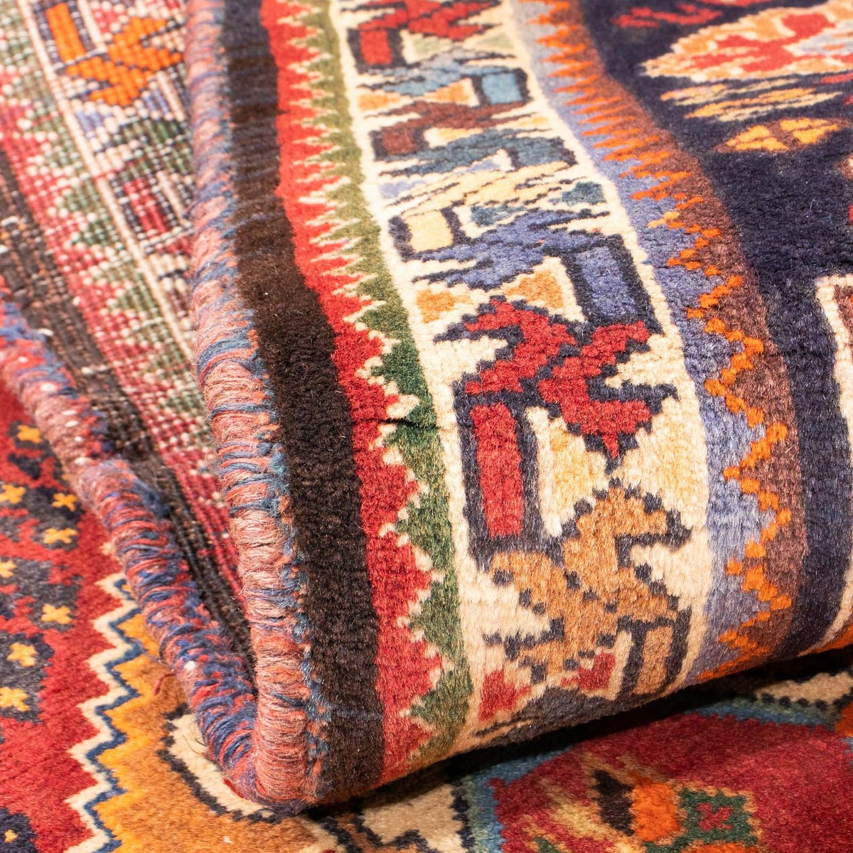 Persisk matta - Nomadic - 143 x 110 cm - mörkröd