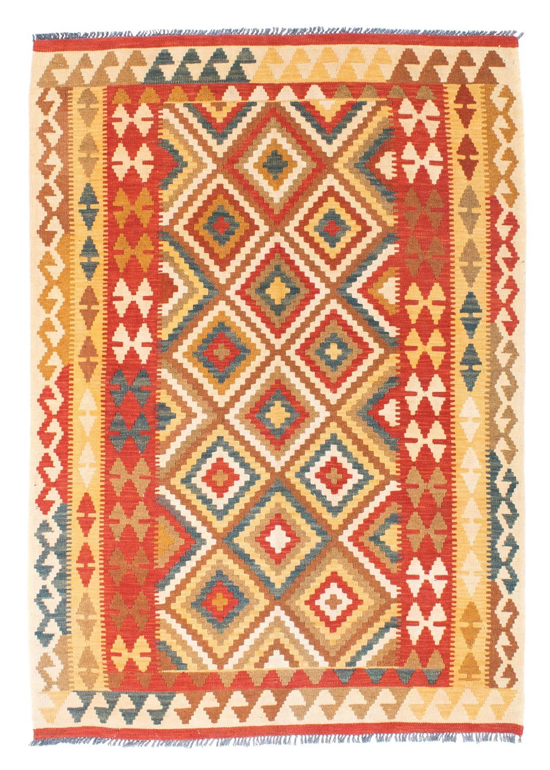 Kelim Carpet - orientalisk matta - 200 x 133 cm - röd