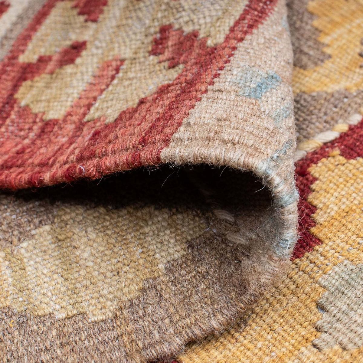 Runner Kelim Carpet - Splash - 204 x 67 cm - röd