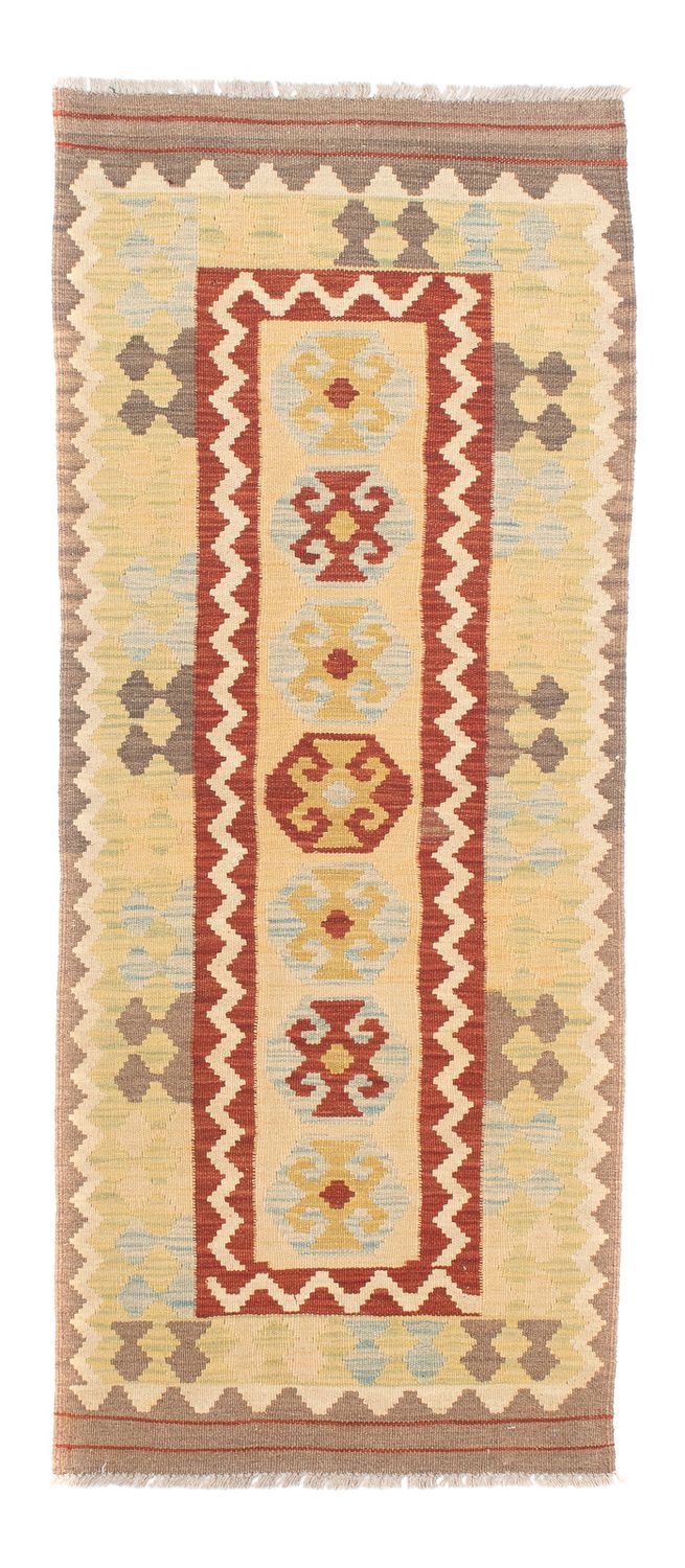Runner Kelim Carpet - Splash - 193 x 63 cm - beige