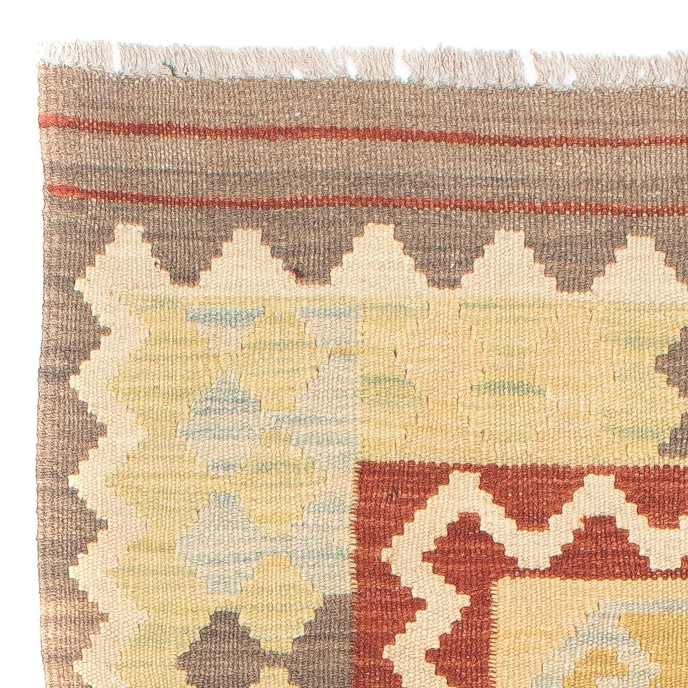 Runner Kelim Carpet - Splash - 193 x 63 cm - beige