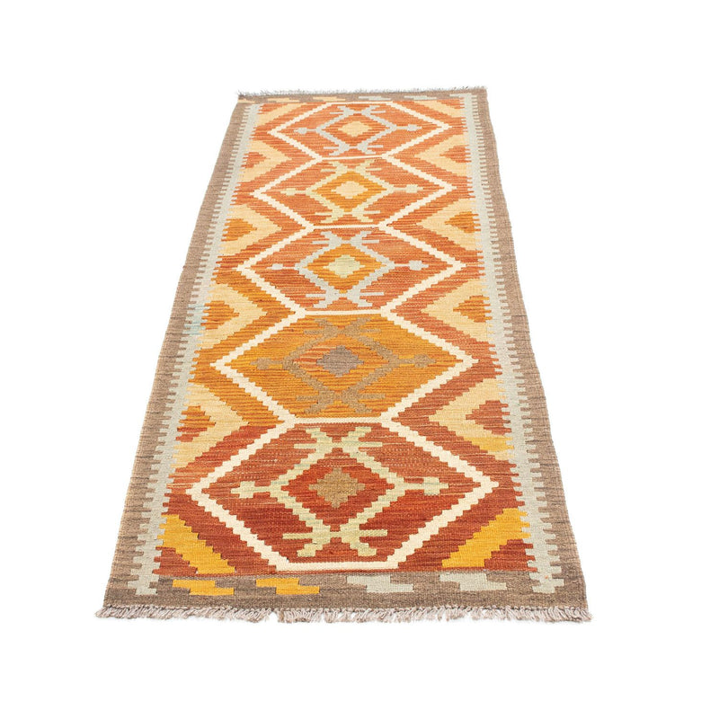 Runner Kelim Carpet - orientalisk matta - 205 x 71 cm - rost