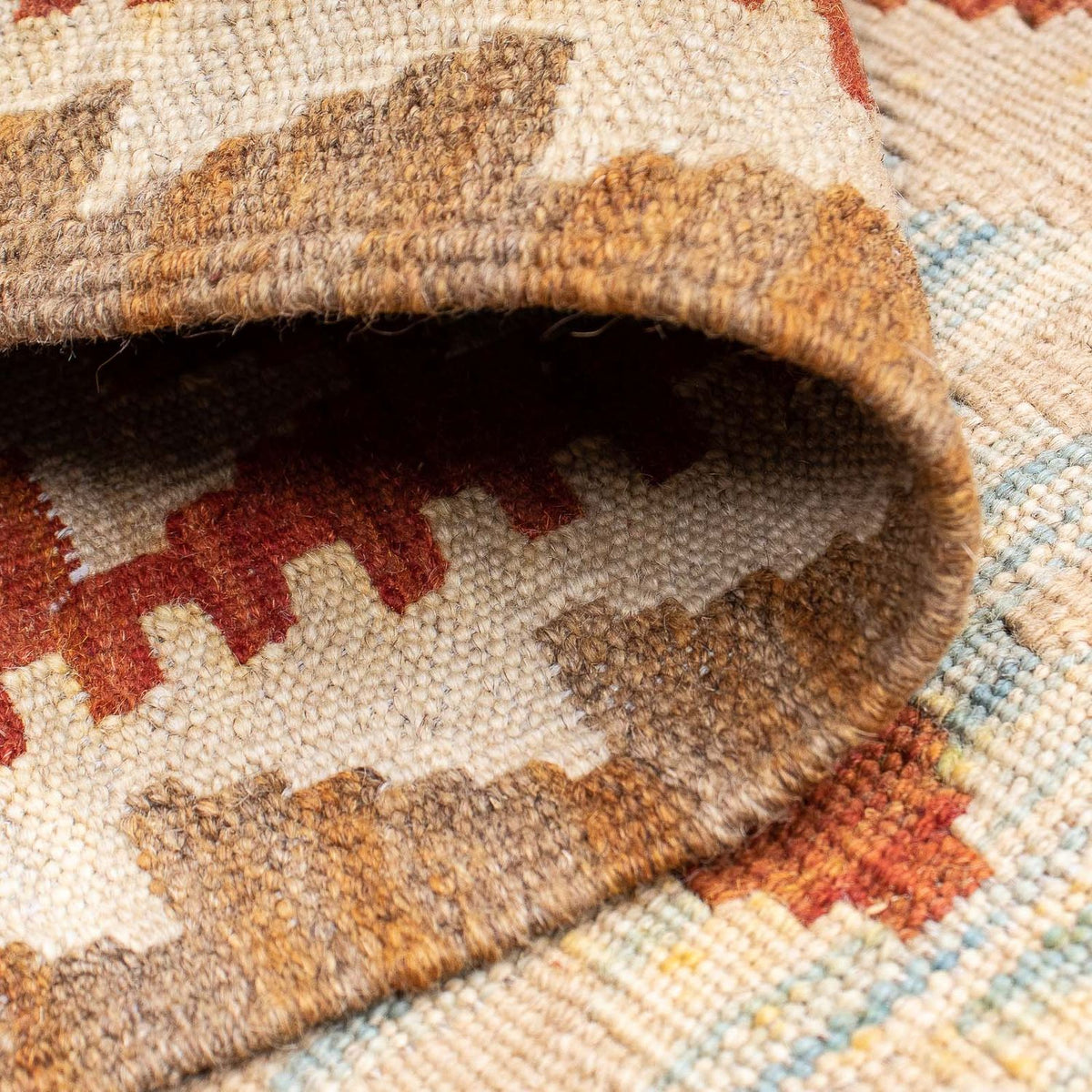 Runner Kelim Carpet - Splash - 200 x 62 cm - rost