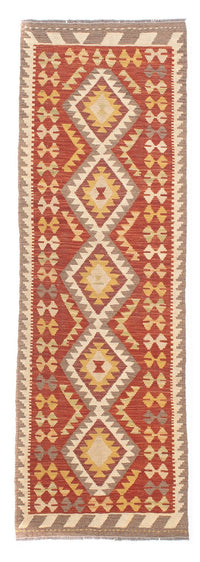 Runner Kelim Carpet - Splash - 200 x 66 cm - röd