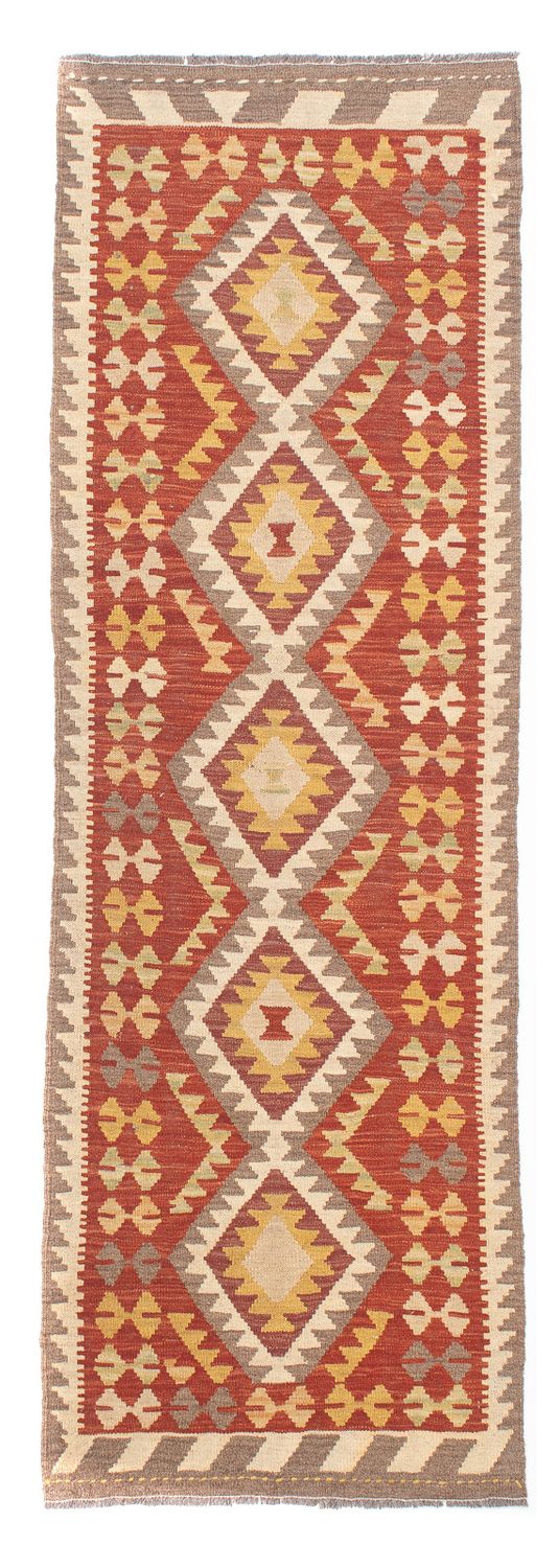 Runner Kelim Carpet - Splash - 200 x 66 cm - röd