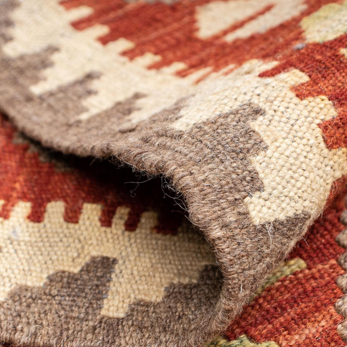 Runner Kelim Carpet - Splash - 200 x 66 cm - röd