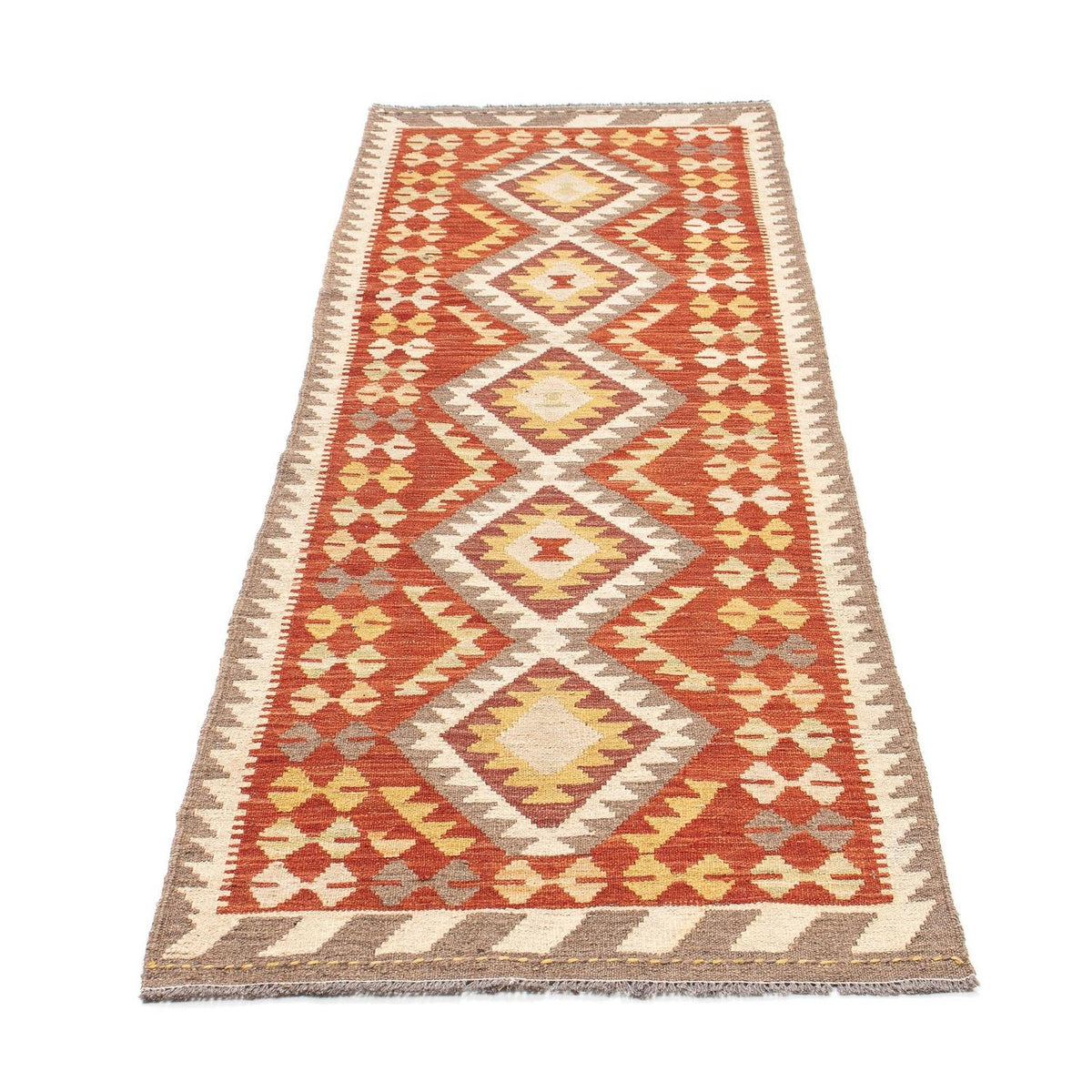 Runner Kelim Carpet - Splash - 200 x 66 cm - röd