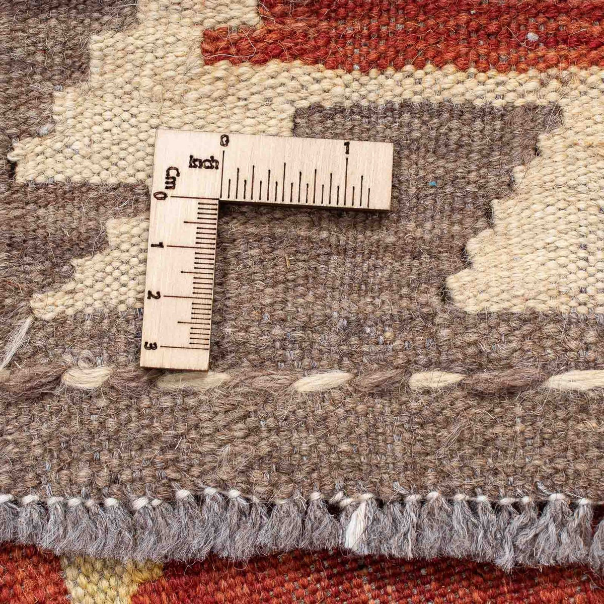 Runner Kelim Carpet - Splash - 200 x 66 cm - röd