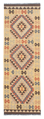 Runner Kelim Carpet - Splash - 198 x 63 cm - beige