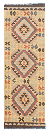Runner Kelim Carpet - Splash - 198 x 63 cm - beige