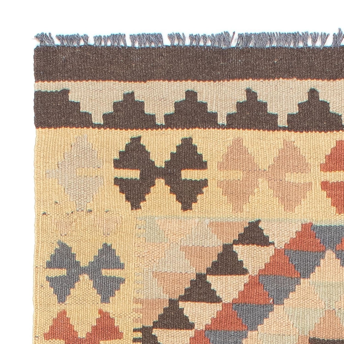 Runner Kelim Carpet - Splash - 198 x 63 cm - beige