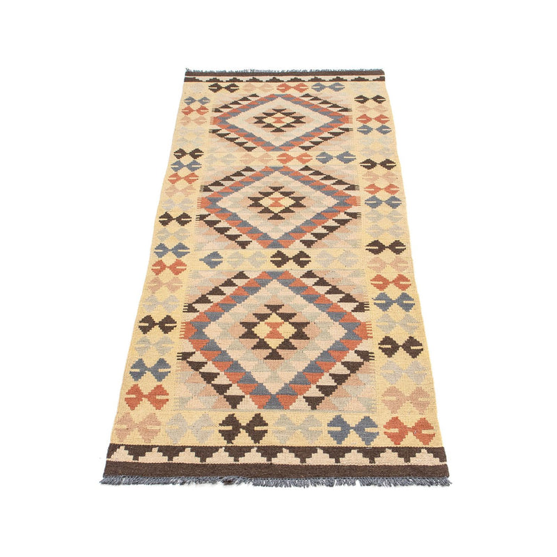 Runner Kelim Carpet - Splash - 198 x 63 cm - beige