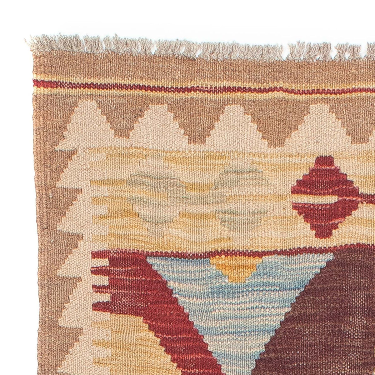 Runner Kelim Carpet - Splash - 203 x 68 cm - ljusbrun