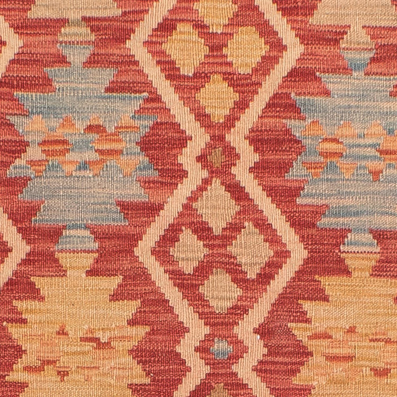Runner Kelim Carpet - Splash - 384 x 75 cm - röd