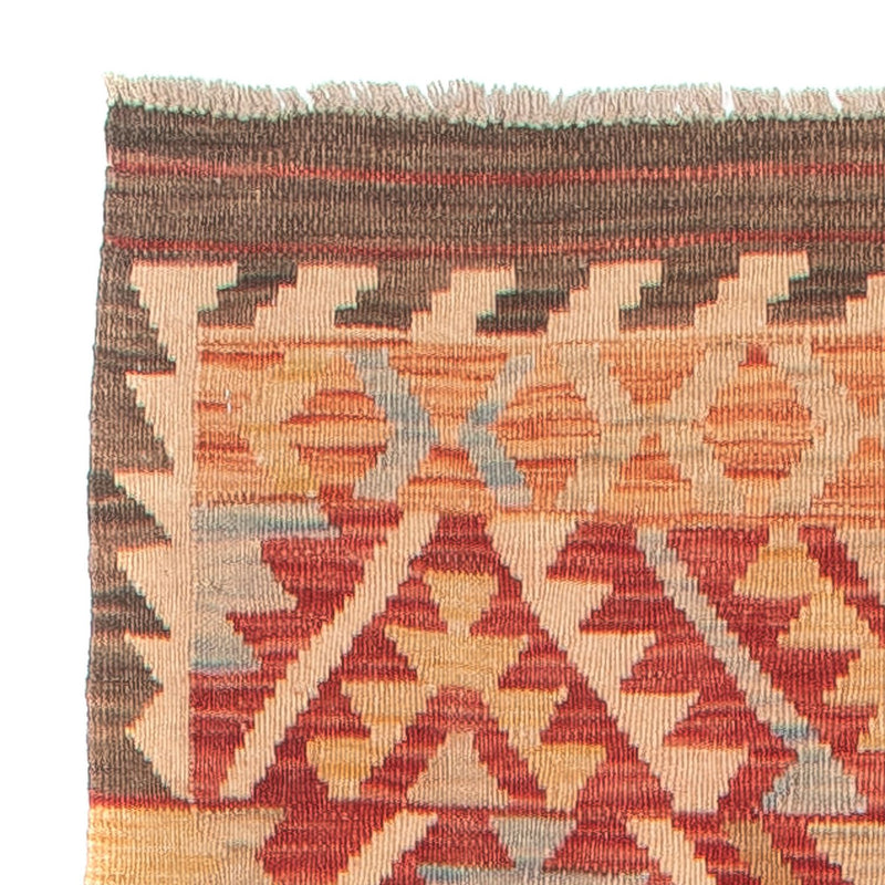 Runner Kelim Carpet - Splash - 384 x 75 cm - röd