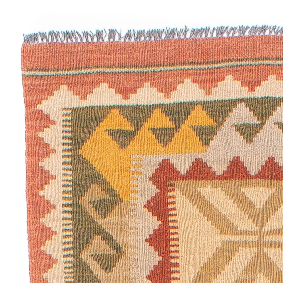 Runner Kelim Carpet - Splash - 306 x 82 cm - ljusröd