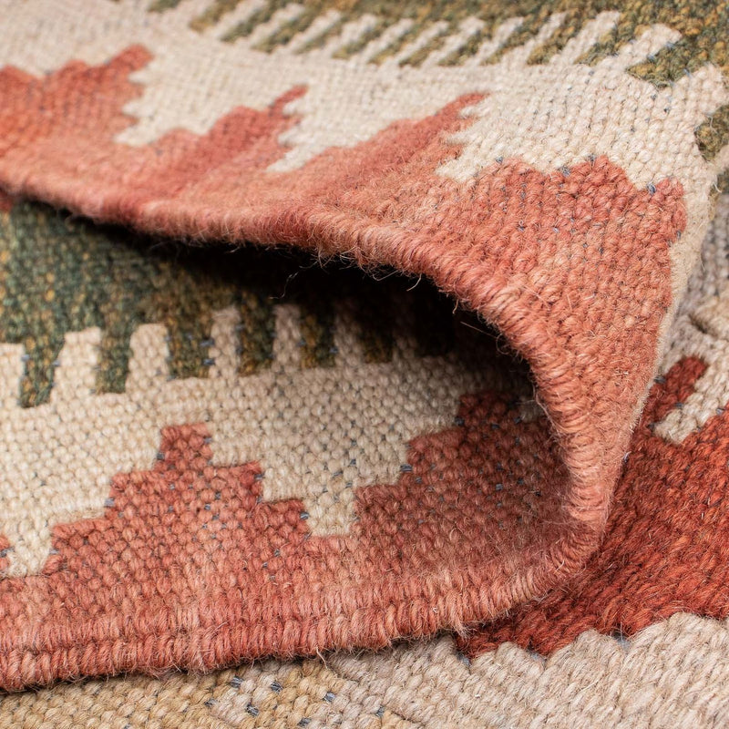 Runner Kelim Carpet - Splash - 306 x 82 cm - ljusröd