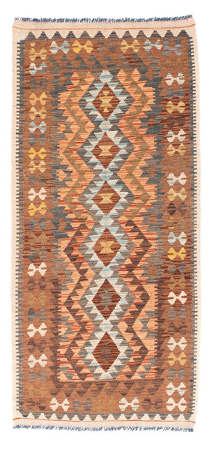 Runner Kelim Carpet - orientalisk matta - 199 x 88 cm - ljusbrun