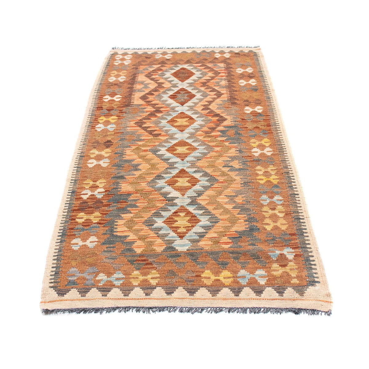 Runner Kelim Carpet - orientalisk matta - 199 x 88 cm - ljusbrun