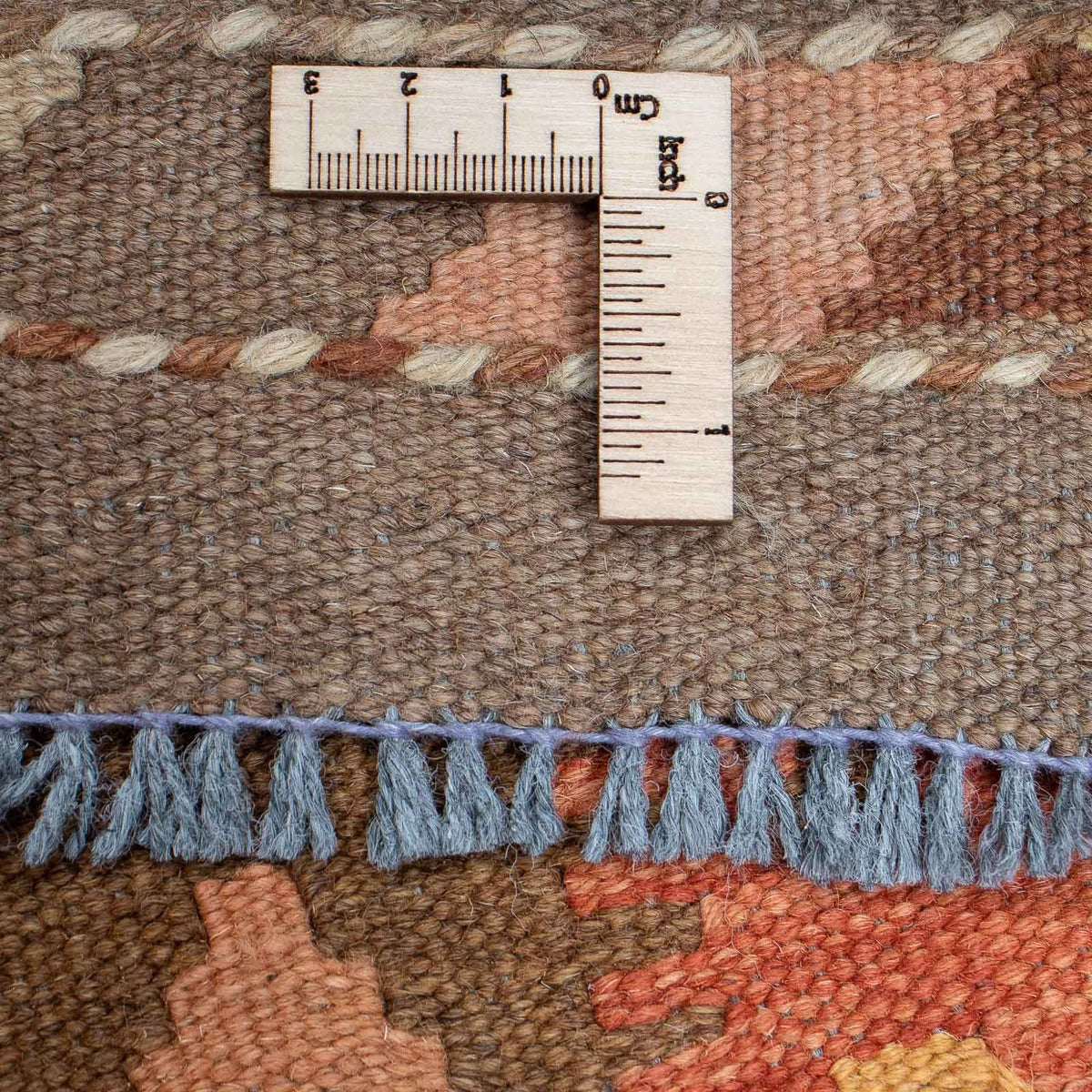 Runner Kelim Carpet - Splash - 407 x 91 cm - ljusröd