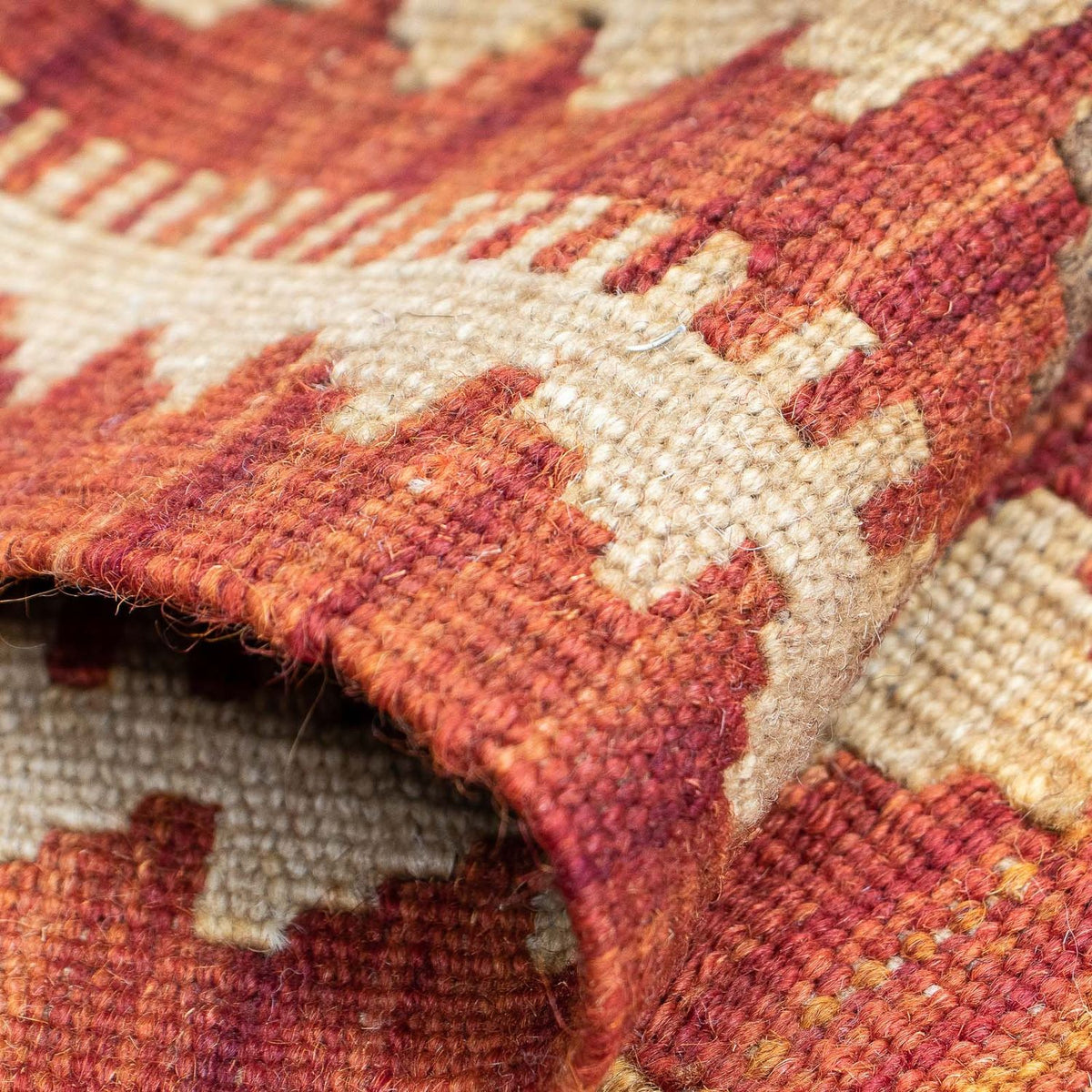 Runner Kelim Carpet - Splash - 190 x 47 cm - röd