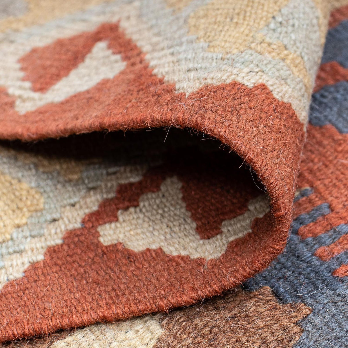 Runner Kelim Carpet - Splash - 182 x 61 cm - rost