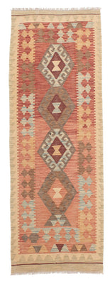 Runner Kelim Carpet - Splash - 202 x 67 cm - ljusröd