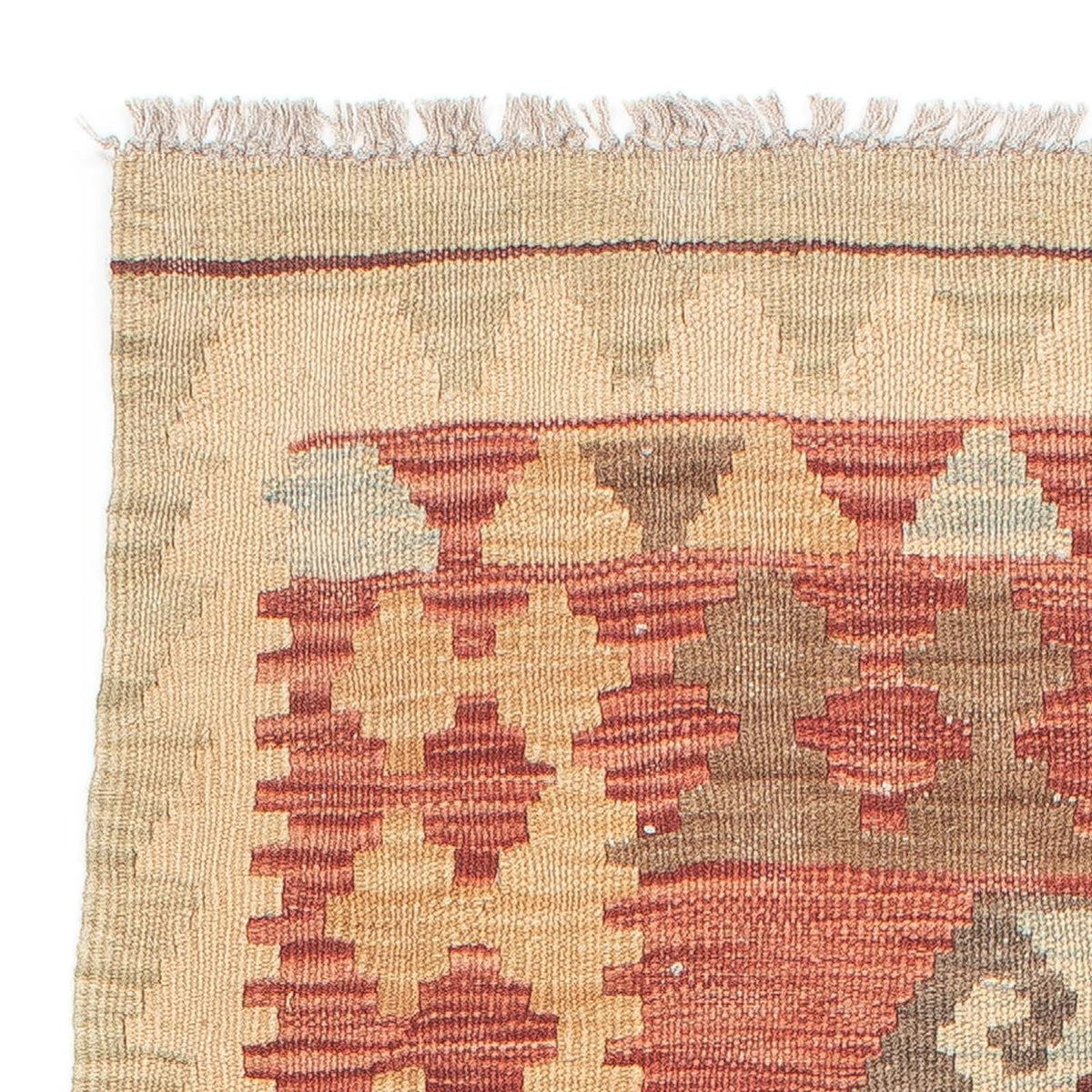 Runner Kelim Carpet - Splash - 202 x 67 cm - ljusröd