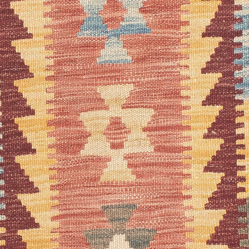 Runner Kelim Carpet - Splash - 200 x 65 cm - ljusröd