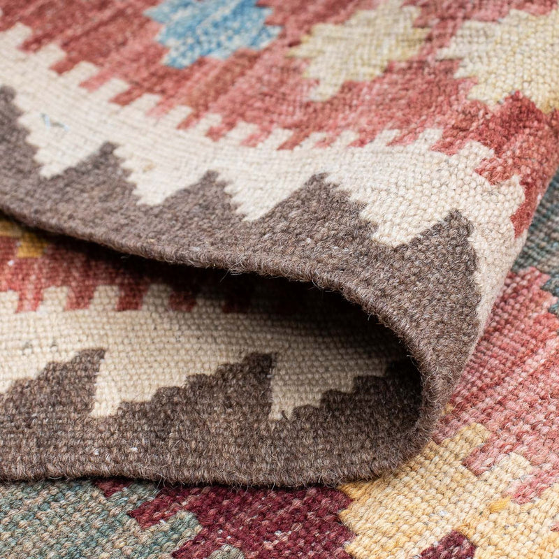 Runner Kelim Carpet - Splash - 200 x 65 cm - ljusröd