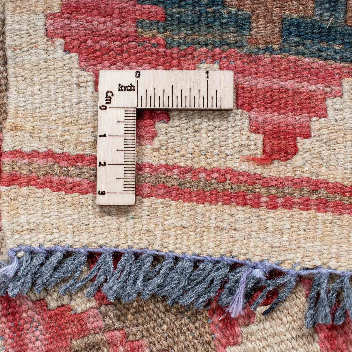 Runner Kelim Carpet - Splash - 203 x 60 cm - ljusröd