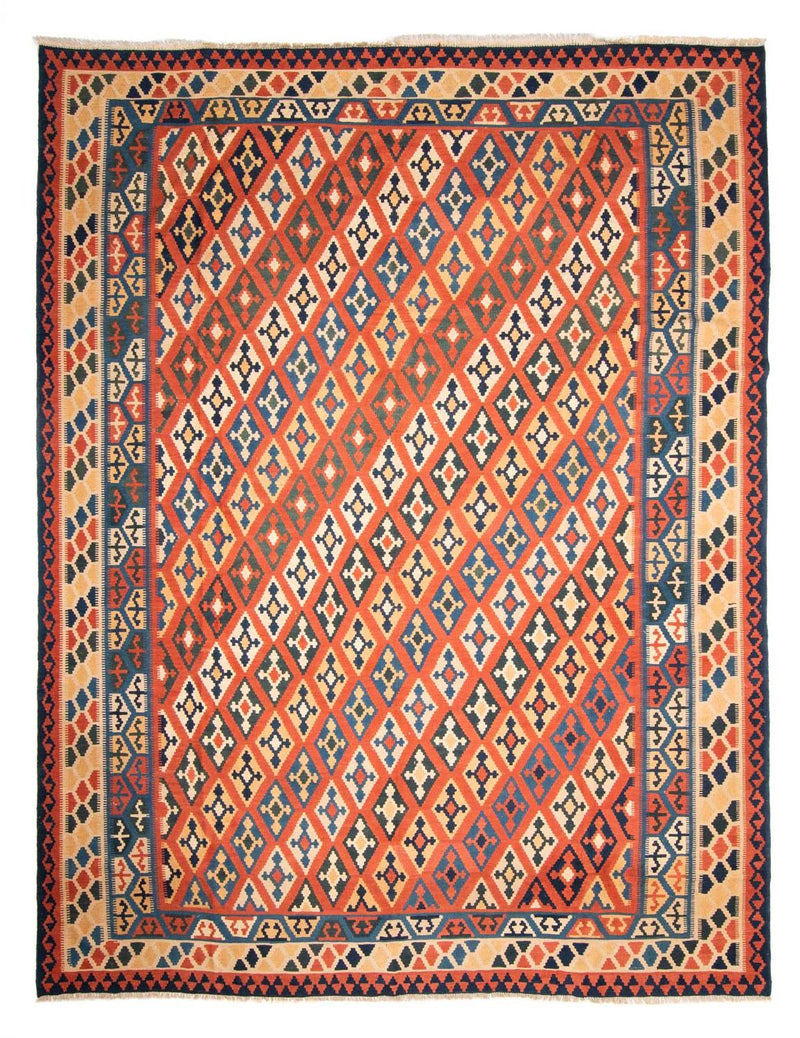 Kelim Carpet - orientalisk matta - 388 x 308 cm - flerfärgad