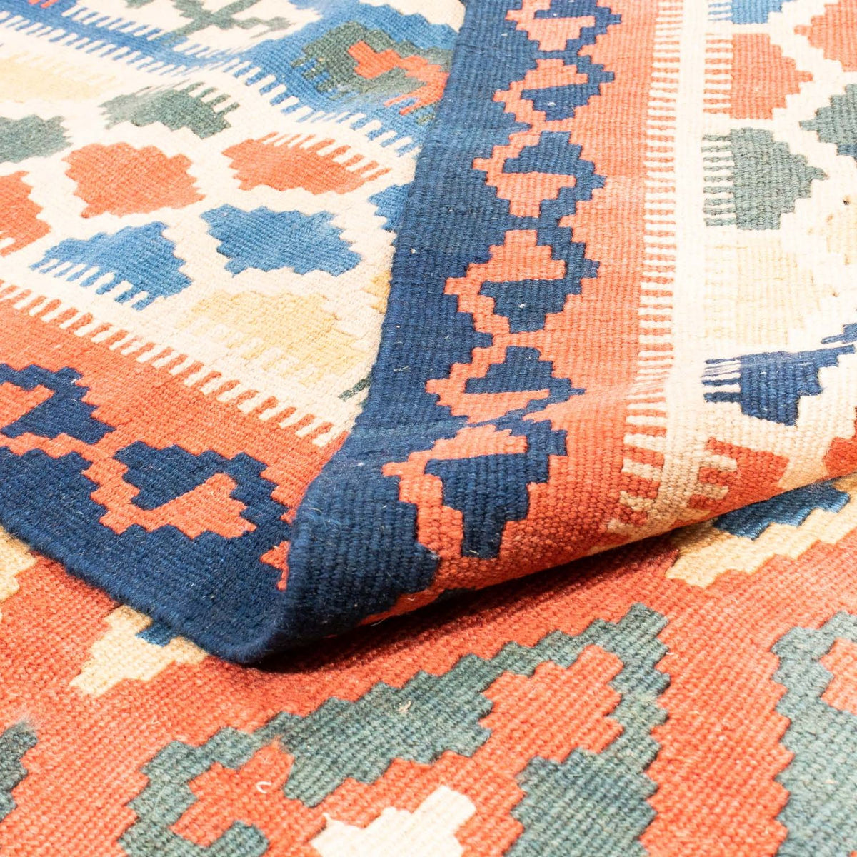 Kelim Carpet - orientalisk matta - 388 x 308 cm - flerfärgad