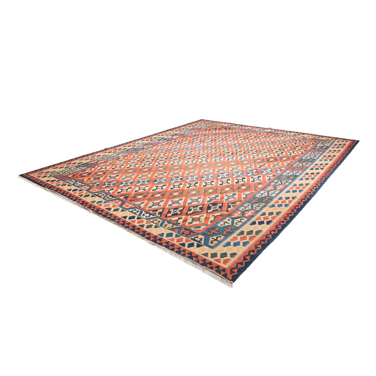 Kelim Carpet - orientalisk matta - 388 x 308 cm - flerfärgad