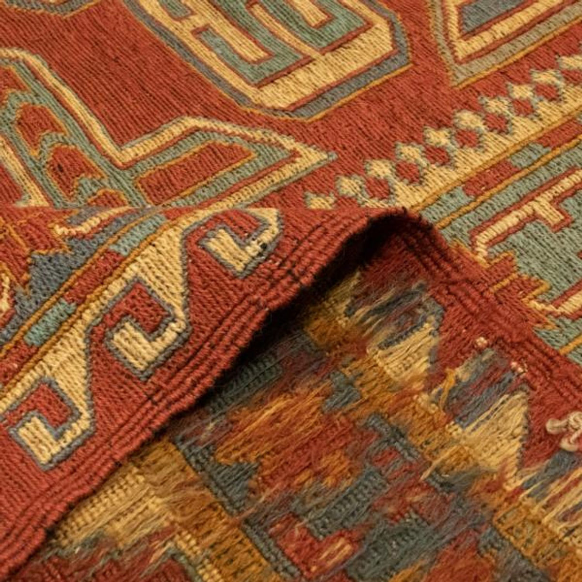 Kelim Carpet - orientalisk matta - 248 x 206 cm - mörkröd