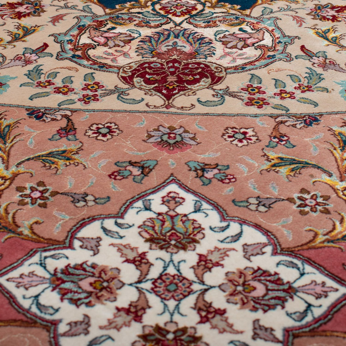 Persisk matta - Tabriz - Premium runt  - 500 x 500 cm - blå